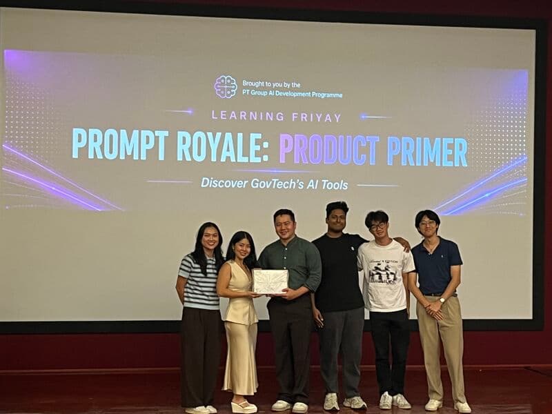 Group photograph at LTA’s Product Primer, with a token of appreciation beneath the Prompt Royale session title.